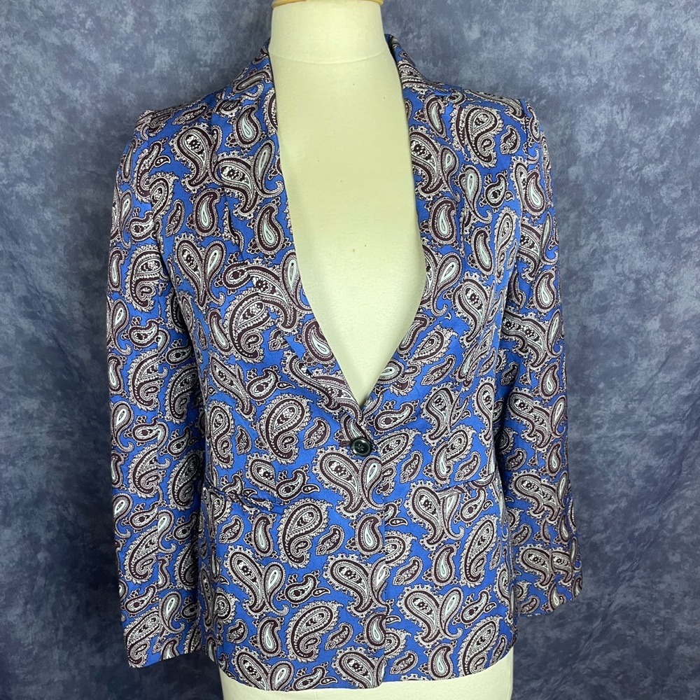 Banana Republic paisley blazer with button details
